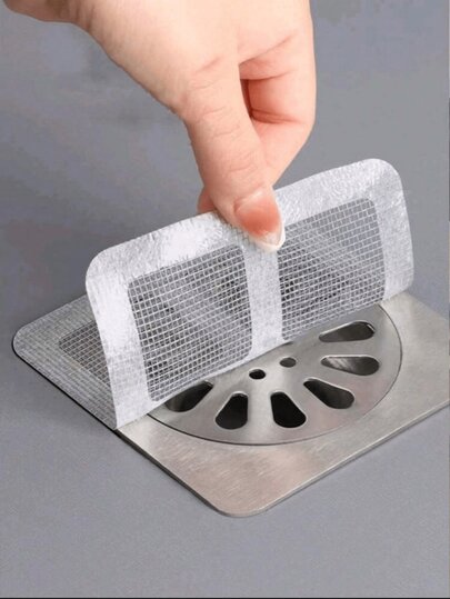 50pcs Shower/Bathtub Hair Catcher - Easy To Use, Drain Filter Stickers, Disposable Drain Covers, Suitable For Shower, Sink And Laundry Room, Easy To Stick, Hair Clogging Drain Cover, Disposable Drain Filter, Bathroom Hair Catcher, Drain Cover, Kitchen Sink Filter, Disposable Shower Drain Hair Catcher, Floor Drain Filter Stickers, Bathroom Bathtub Hair Clogger, Bathroom Accessories