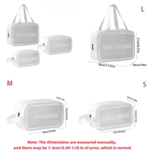 1pc Clear Makeup Bag For Travel – Waterproof Toiletry Organizer, Minimalist Aesthetic Cosmetic Bag (Large Capacity, White)