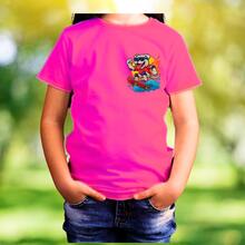 Playera de niño y niña animales juegos extremos moda unisex 4 - Rosa - Ver 3