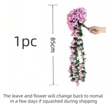 Nejlue Artificial Flowers/Plants1111 Home & Living 2 件 85 厘米人造假吊花植物，用于户外秋季装饰，1 件仿丝绸紫罗兰抗紫外线真实蔓生藤蔓，用于家居装饰、房间装饰、花园装饰、墙壁装饰、室内外装饰、卧室装饰、婚礼装饰、餐桌装饰、圣诞装饰、派对装饰、生日装饰