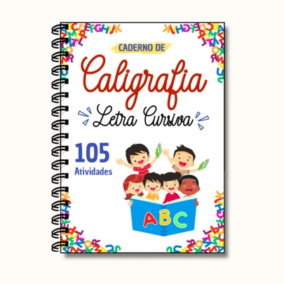 Caderno de Caligrafia Infantil 105 Atividades Letra Cursiva Livro de Educação Infantil para Desenvolvimento da Escrita