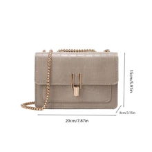 Bolso de hombro de patente con cadena para mujer, nuevo diseño de moda con estampado de cocodrilo