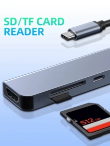 3/4/6/7/8 In 1 USB C Docking Station, 4K Power Supply - Xám - Xem 2