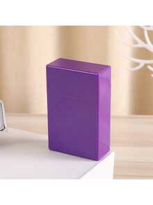 2 Peças Estojo de Cigarro de Plástico de Cor Sólida Minimalista, Unissex, Design de Abertura Automática, Porta-Cigarros Anti-Esmagamento e Anti-Umidade, Material de Plástico ABS, Acessórios para Fumar, Armazenamento de Cigarros