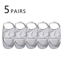 5 pares de calcetines náuticos casuales para mujer, calcetines invisibles transpirables de seda fina de baja altura antideslizantes para uso diario en verano
