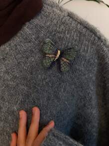 Retro Stickerei, Farbverlauf Schmetterling Brosche, Mantel Pullover, vielseitige, elegante und künstlerische Brosche Accessoire