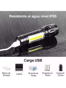 Rechargeable Tactical Lamp 2000l Side Flashlight - Black - View 5