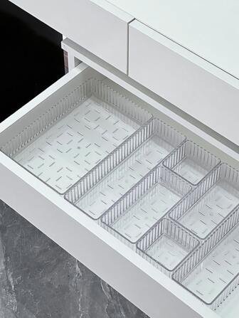 10pcs /9pcs/7pcs/6pcs/1pc Makeup Drawer Organizer, Transparent Makeup Organizer Box With Dividers And Drawer For Dressing Table,Equipped With 4 Transparent Plastic Drawers Of Different Sizes, Makeup Display Rack, Storage Box Dispenser, Suitable For Use On A Dressing Table, Providing Storage Space For Tables, Bathrooms, Kitchens, And Offices. Room Decoration, Home Decoration, Autumn Decoration, Bedroom Decoration