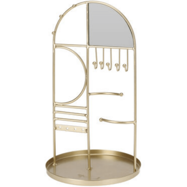 JOYERO DE METAL DORADO CON ESPEJO. TAMAÑO 155 x 155 x 29 mm. COLOR DORADO./ 160X160X295MM