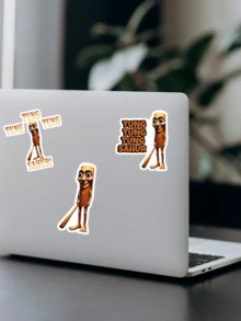 1pc Tung Tung Tung Sahur (Italian Brainrot) Sticker.Funny Sticker,Vinyl Sticker For Water Bottle Sticker,Kindle Sticker,Phone Sticker,Book Stickers - Multicolor - View 4
