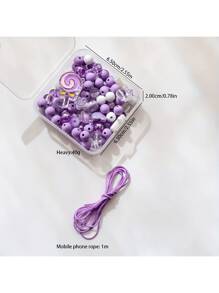 1 Set de accesorios de cuentas acrílicas de colores, fresco y lindo estilo universitario, adecuado para decoración en pulseras, llaveros, mochilas, accesorio de moda de verano, regalo encantador para amigos, manualidades con cuentas