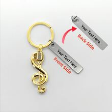 Llavero personalizado con nota musical, llavero personalizado de micrófono, regalo para cantante, regalo para amantes de la música, accesorio de graduación, regalos de Navidad para mujeres y hombres - Multicolor - Ver 10