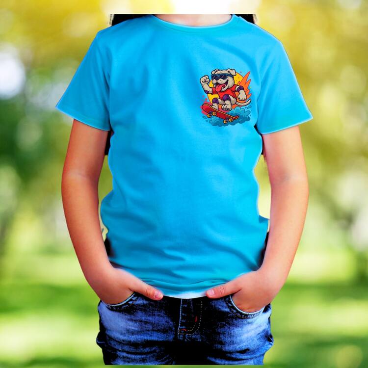 Playera de niño y niña animales juegos extremos moda unisex 4 - Azul - Añade 3