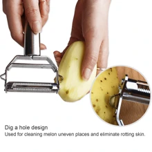 Multi Julienne Peeler Stainless Steel Cutter Slicer Carrot Potato Melon Gadget Vegetable Fruit , Potato Peeler,Peelers For Kitchen,Vegetable Peeler,Stainless Steel Peeler And Y Peeler,Carrot Peeler, Vegetable Peelers For Kitchen