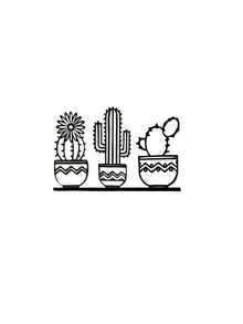 Arte de pared de metal con diseño de cactus, decoración exterior de cactus de desierto, cartel de jardín de suculentas, decoración de cocina, regalo de decoración del hogar, regalo para nueva casa, para habitación, dormitorio, oficina, bar, restaurante, cafetería - Estilo art decó, material de metal. - Negro - Ver 8