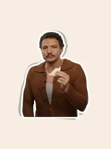 Pedro Pascal Sandwich Emoticon Sticker, Vinyl Decal For Laptop, Cup, Phone - Multicolor - View 1