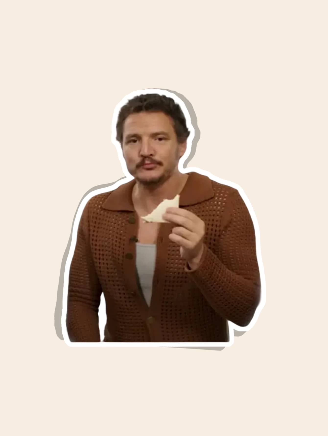 Pedro Pascal Sandwich Emoticon Sticker, Vinyl Decal For Laptop, Cup, Phone - Multicolor - View 1
