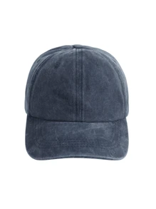 1pc Women's Solid Color Distressed Washed Daily Wear Retro Baseball Cap
