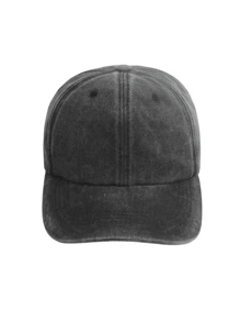1pc Women's Solid Color Distressed Washed Daily Wear Retro Baseball Cap