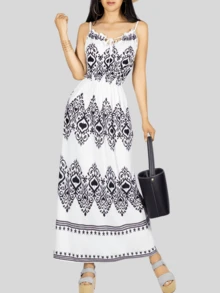 Vestido Largo Casual Mujer Maxi Dres Cómodo Estilo Moderno - Blanco - Ver 1