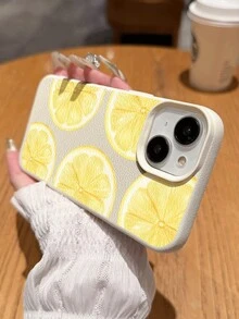 1 pieza Funda protectora de teléfono suave, a prueba de agua, a prueba de caídas y antideslizante con diseño de rebanada de limón simple, compatible con Apple y otros teléfonos, versión internacional, no la versión nacional - Multicolor - Ver 4