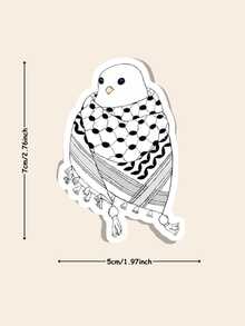 1PC Wrapped In Keffiyeh Scarf Sticker, Funny Sticker - Vinyl Sticker Waterproof And Scratch Resistant - Funny Meme Decals For Laptops & Water Bottles - Multicolor - View 2