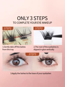 Mlen Diary Lashes Clusters, 100pcs C Curl 9-14mm Individual Lashes, DIY Manga Eyelash, Reusable Natural Fluffy Lashes At Home Lash Clusters,Eye Lash Clusters,Individual Eyelashes,Lashes,Fake Lashes - C - View 6