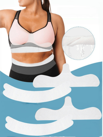 10片装一次性腋下吸汗垫 一次性腹垫 方形腹垫 胸垫 无纺布 运动吸汗垫 胸罩吸汗垫