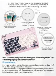 Tastaturhülle kompatibel mit Samsung Galaxy Tab und iPad, Redmi Pad Se, mit abnehmbarer Bluetooth-Funktionstastatur (150 mAh) und Stifthalter (Schwarz)