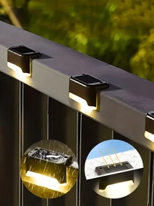 12pcs-Outdoor Waterproof Solar Step Fence Light Suitable,Solar Step Lights/Stair Lights,Outdoor Solar-Powered Decorative Lights, Outdoor Garden Waterproof Stair Lighting Strips With Lighting Control Function, Solar Platform Lights, Suitable For Outdoor Stairs, Fences, Gardens, Balconies, Courtyards, Terraces And Paths For Decoration - Warm Color Light LED External Lights, Outdoor Lights, Halloween, Thanksgiving, Thanksgiving Gifts