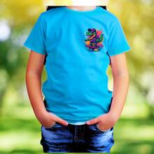 Playera de niño y niña animales juegos extremos moda unisex 11 - Azul - Ver 3