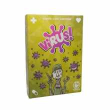 Virus 1 / Virus 2 El juego de mesa talla grande popular, con barajas de cartas y paquetes de cartas diseñados de forma única, juguetes de mesa, disponibles en inglés, francés y español, adecuados para juego familiar, mejor adaptado para equipos de 2 a 8 jugadores y la combinación de juguetes de cartas talla grande asequible que se puede regalar en Navidad, Día de la Independencia