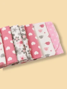 4pcs Baby Swaddle Blankets, Printed Cloud, Elephant, Car Designs, Soft Flannel, Lightweight For Spring/Summer