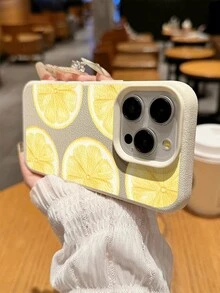 1 pieza Funda protectora de teléfono suave, a prueba de agua, a prueba de caídas y antideslizante con diseño de rebanada de limón simple, compatible con Apple y otros teléfonos, versión internacional, no la versión nacional - Multicolor - Ver 5