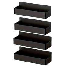 2/4 件磁性冰箱侧架，壁挂式香料和调味品储存收纳盒 - 黑色 - 查看 5