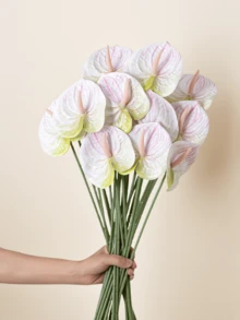 1 件/3 件/5 件人造红掌百合花（粉绿色）适用于婚礼办公室派对酒店家居餐桌装饰 - 粉綠色 - 查看 4