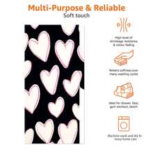 1 buc - Prosop de plajă cu imprimeu de inimă roz - Prosop de baie extra mare din microfibră și pătură de plajă fără nisip - Prosop moale cu uscare rapidă pentru piscină, yoga, călătorii - Cadou drăguț pentru ea/el, articole esențiale pentru plajă