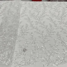 African 3D Beaded Lace Fabric Luxury Bridal 2025 High Quality Nigerian Applique French Tulle Sequins Fabric For Wedding Dress Sewing