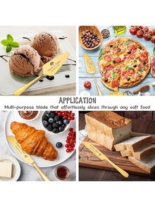 Customized Text LOGO Stainless Steel Wedding Cake Cutting Knife And Spatula Set, Stainless Steel Cake Cutter And Scraper, Suitable For Wedding, Birthday, Anniversary And Party Cake Cutting - Multicolor - View 9