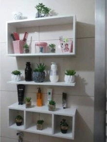 Bathroom Shelf And Niche Kit 50CM - 3 Piece Kit - trắng - Xem 4