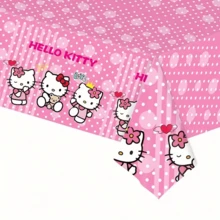 Sanrio 41 件/套粉色 Hello Kitty 主题派对套装，一次性派对用品装饰包括 20 个盘子、20 张餐巾、1 张桌布、节日圣诞派对餐具套装，非常适合感恩节、万圣节、圣诞节活动和派对用品