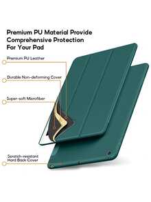 Foldable Tablet Case Compatible With Samsung Galaxy Tab S9 Fe S8 S7 A9 + A7 Lite S6 Lite / Tab P11 Plus, Compatible With Huawei MatePad /Redmi Pad Se, Shockproof Protective Cover(Dark Green)
