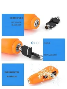 Trava de Guidão Antifurto em Alumínio para Moto - Vermelho - Visão 4