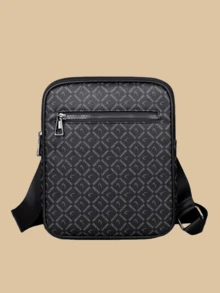 男士 PU 皮革斜挎包，休闲斜挎包，旅行包，带手机钱包