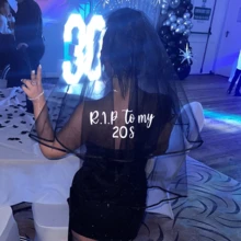 RIP Twenties Black Veil Death To My 20s Alternative Goth Gothic Funeral For Youth Women 30th Birthday Party Dirty Thirty Decoration Birthday Queen Crown Keepsake Gift Present Photo Props - Rip to My 20s Black Veil - View 5