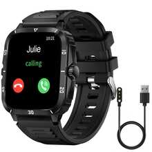 Đồng hồ thông minh, Gọi/quay số không dây, Chế độ đa thể thao, Nhắc nhở và từ chối cuộc gọi, Nhắc nhở SMS, Hình nền tùy chỉnh, Tương thích với Iphone/Andriod - màu đen - Xem 11