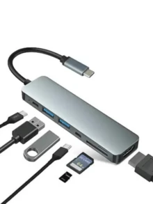 3/4/6/7/8 In 1 USB C Docking Station, 4K Power Supply - Xám - Xem 3