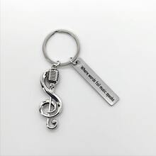 Llavero personalizado con nota musical, llavero personalizado de micrófono, regalo para cantante, regalo para amantes de la música, accesorio de graduación, regalos de Navidad para mujeres y hombres - Multicolor - Ver 2