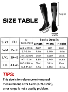 3 Pairs Compression Socks For Men And Women High Stretch Outdoor Sport Leg Support Stockings, Running, Athletic, Nursing S-XXL