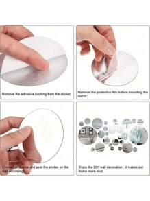 32pcs Premium Acrylic Circular Mirror Wall Stickers - 3D Decoration Home Decor Back To School Room Decor School Supplies